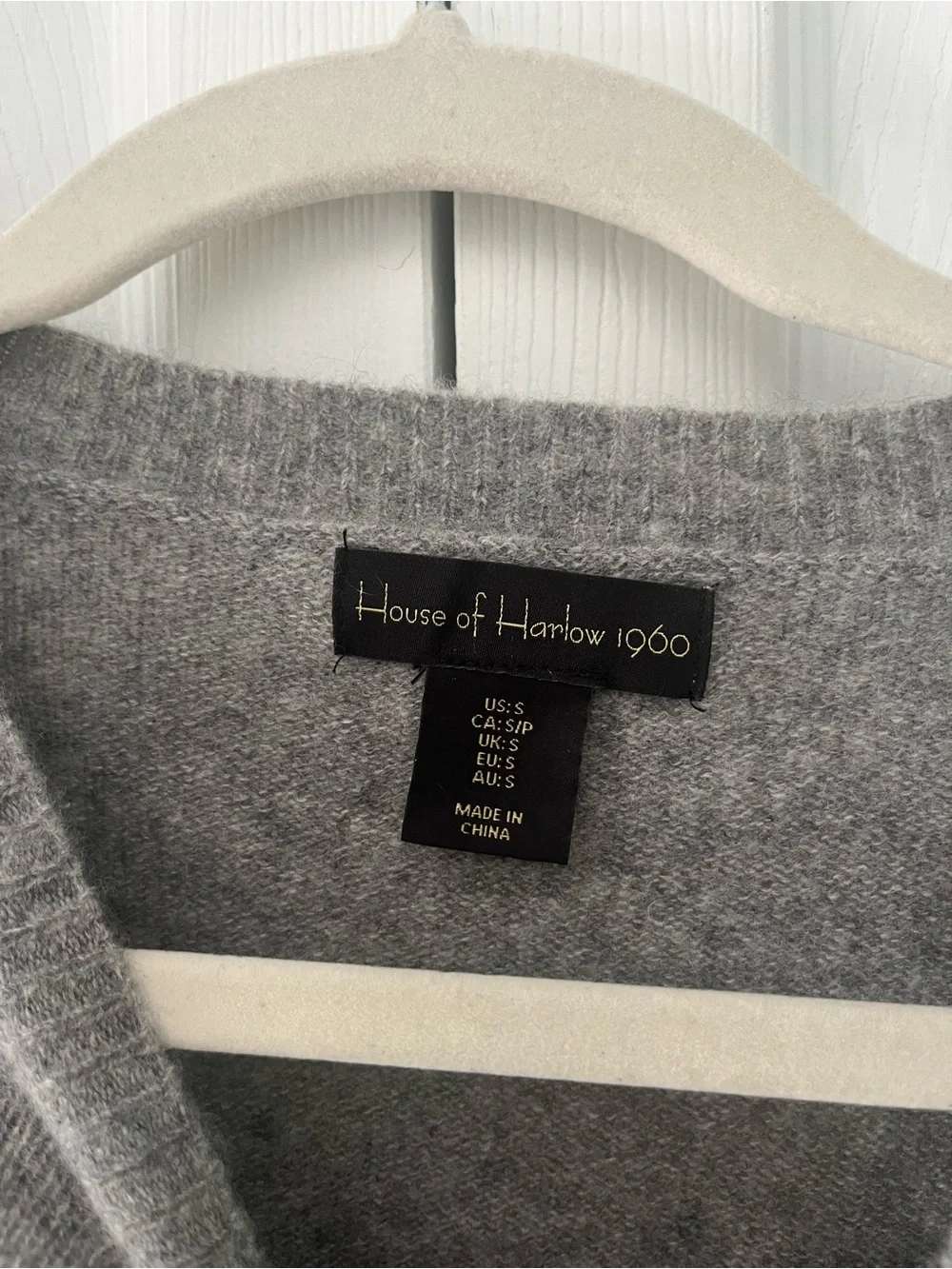 House of Harlow 1960 Gray Crewneck 100% cashmere size small
